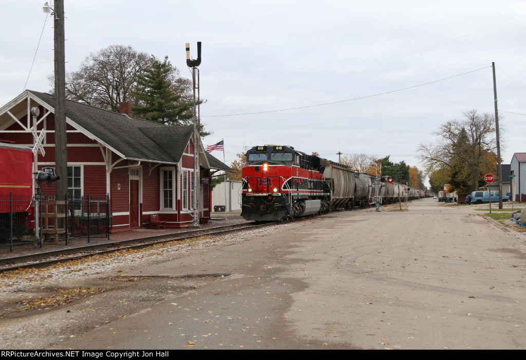IAIS's Rock Island heritage unit passes the old Chillicothe Rock Island depot